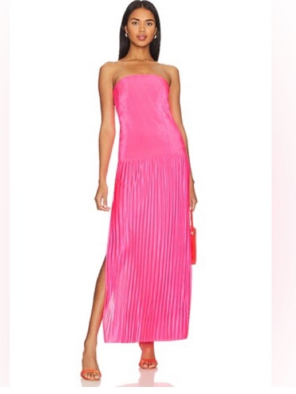NBD Anita Maxi Dress in Bright Pink Strapless Size XL